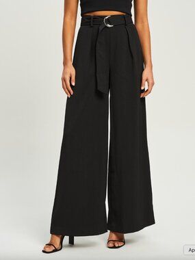 Wilfred Aritzia High Waisted Flowy Pants With D-Belt